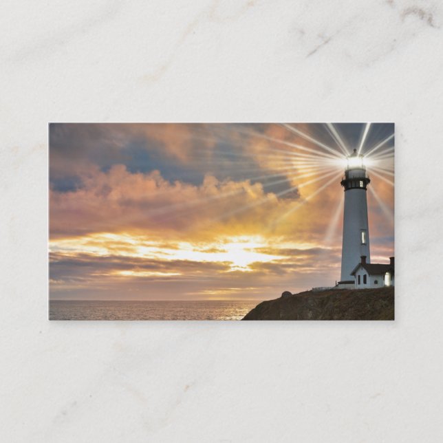 Lighthouse at Sunset Business Card (Front)