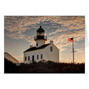 Lighthouse at sunset, California