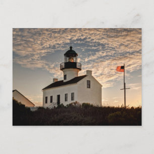 Lighthouse at sunset, California Postcard