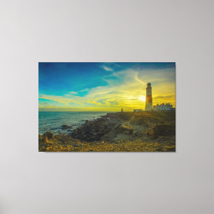 Lighthouse At Sunset Canvas Print