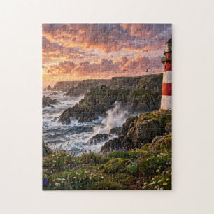 Lighthouse at Sunset Jigsaw Puzzle