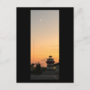 Lighthouse at Sunset with Moon Postcard