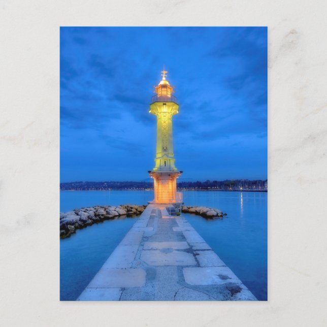 Lighthouse at the Paquis, Geneva, Switzerland Postcard (Front)