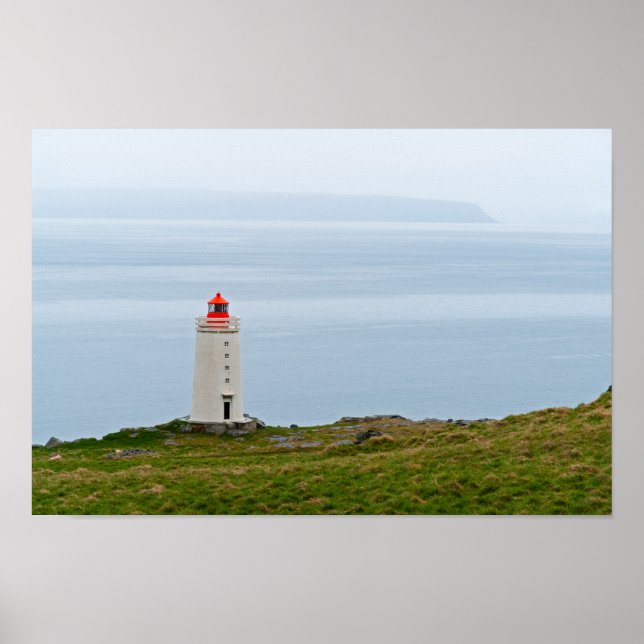 Lighthouse at Vatnsnes Peninsula - Iceland Poster (Front)