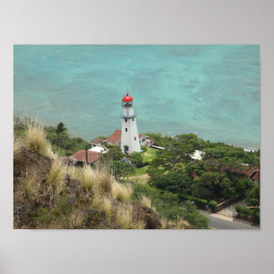 Lighthouse Below Poster