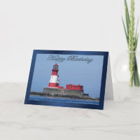Lighthouse Birthday Card, sea view