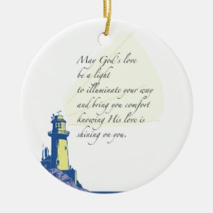 Lighthouse Blessings Prayer Ceramic Tree Decoration
