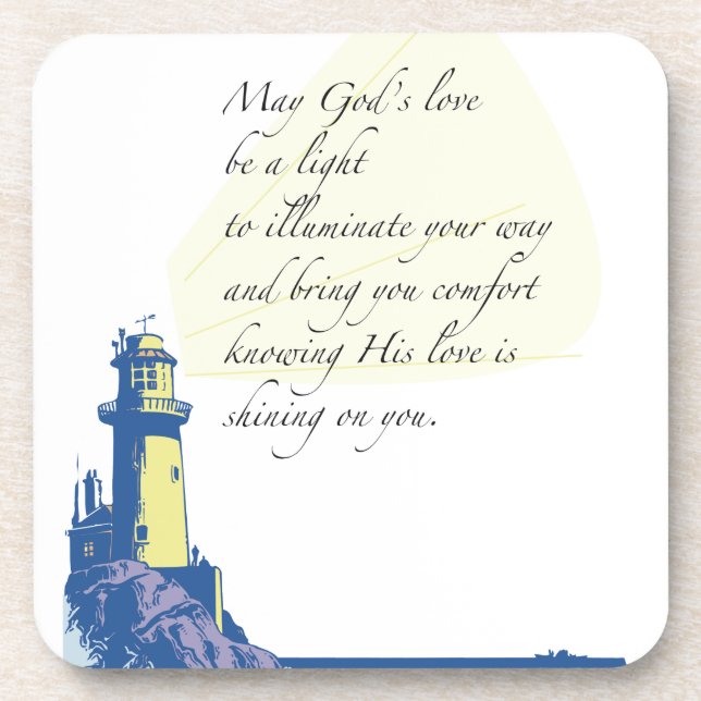 Lighthouse Blessings Prayer Coaster (Front)