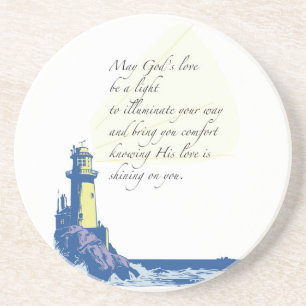 Lighthouse Blessings Prayer Coaster