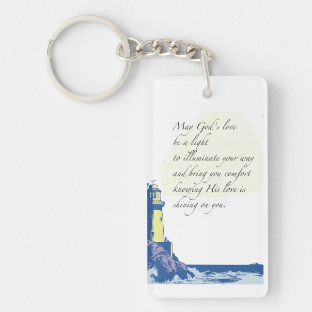 Lighthouse Blessings Prayer Key Ring (Front)