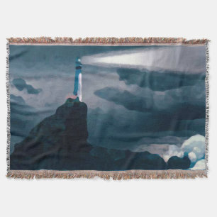 Lighthouse blue blanket