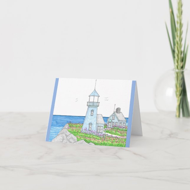 Lighthouse Blues; Folded Note Card (Front)