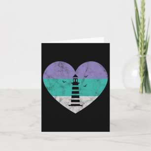 Lighthouse Boating Gift For Women And Girls Retro Card