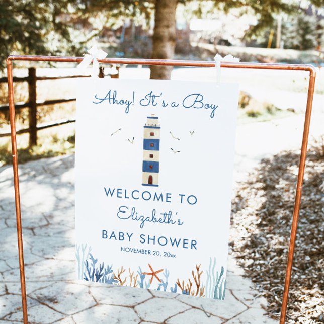 Lighthouse Boy Baby Shower Welcome Sign (Creator Uploaded)