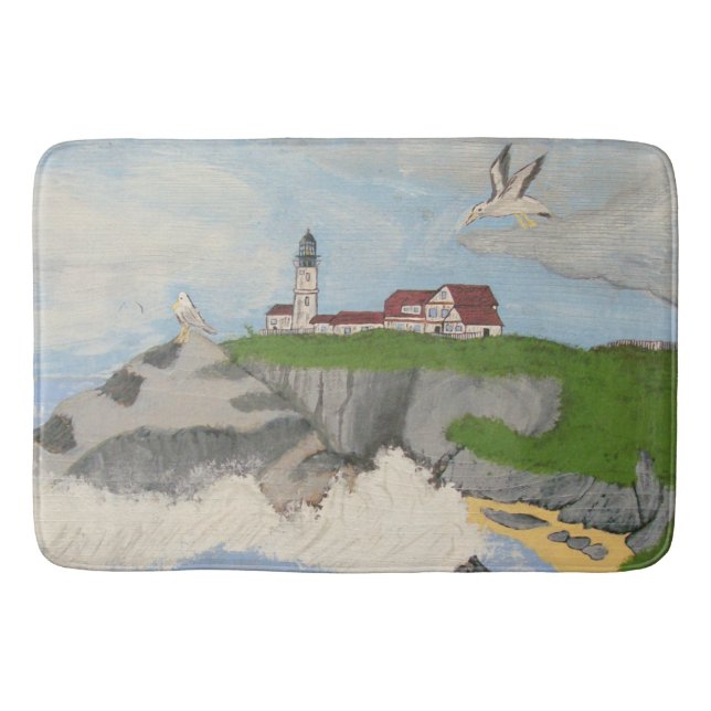Lighthouse by the Sea Bath Mat (Front)
