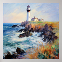 Lighthouse By The Sea - French Impressionism Art
