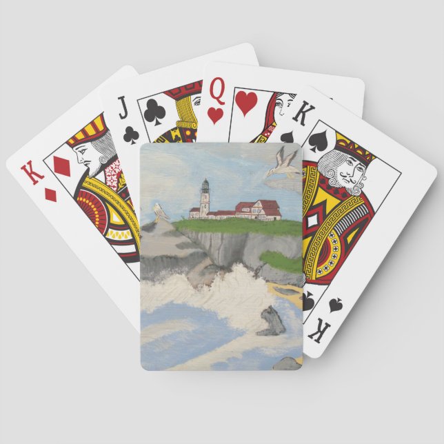Lighthouse by the Sea Playing Cards (Back)
