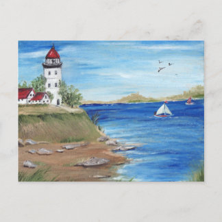 Lighthouse by the Sea Postcard