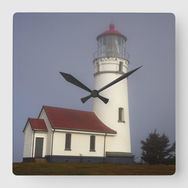 Lighthouse, Cape Blanco, Cape Blanco State Park Square Wall Clock (Front)