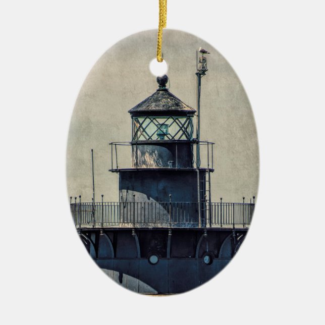 Lighthouse Ceramic Tree Decoration (Front)