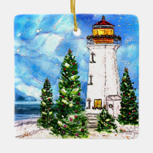 Lighthouse Ceramic Tree Ornament