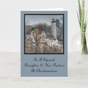 Lighthouse Christmas Wishes Daughter & Partner Holiday Card