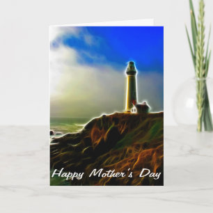 Lighthouse Cliff Edge Mother's Day Card