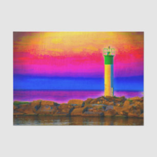 Lighthouse Colourful Sunset Tissue Paper