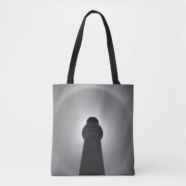 Lighthouse Effect - black and white Tote Bag (Front)