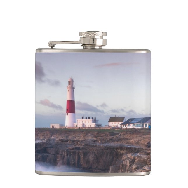Lighthouse England Hip Flask (Front)