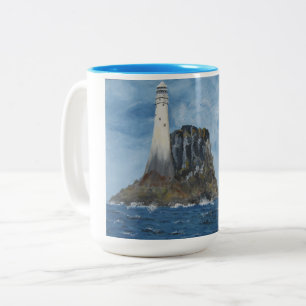 Lighthouse Fastnet, Ireland, Irish Sea,  Two-Tone Coffee Mug