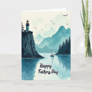 Lighthouse Fathers Day Art Card