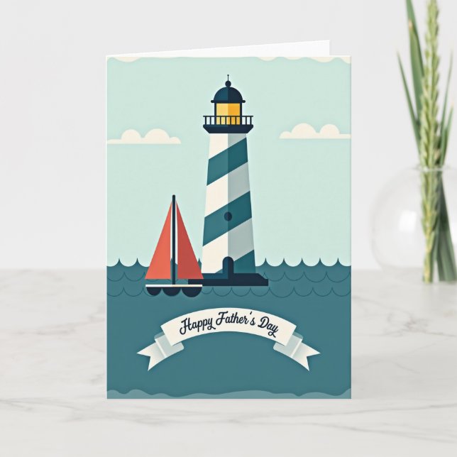 Lighthouse Fathers Day Card (Front)