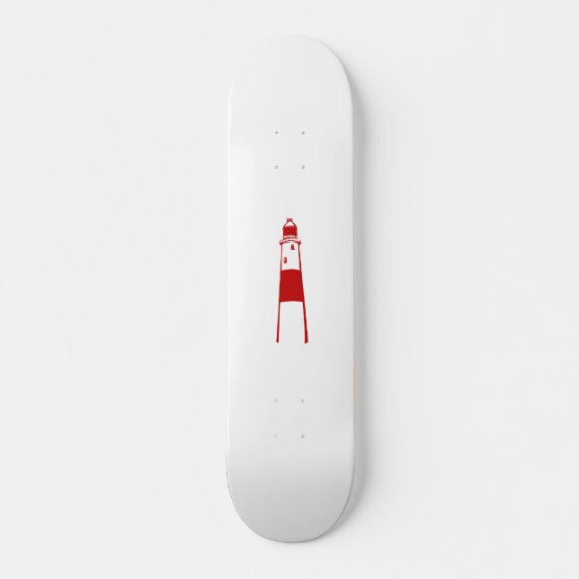 lighthouse flat graphic red white.png skateboard (Front)
