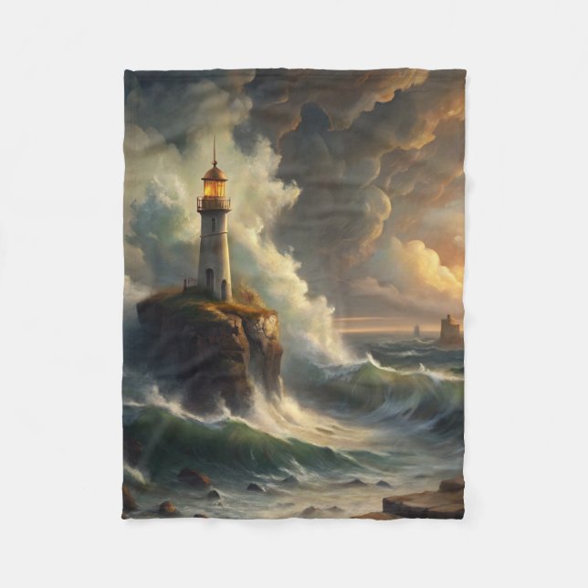 Lighthouse Fleece Blanket (Front)
