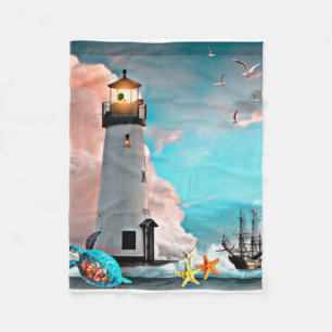 lighthouse fleece blanket
