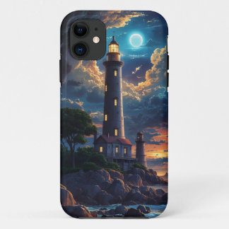 Lighthouse Full Moon Case-Mate iPhone Case