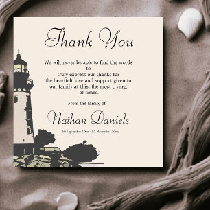 Lighthouse Funeral Thank You Cards