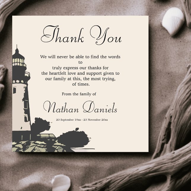 Lighthouse Funeral Thank You Cards (Creator Uploaded)