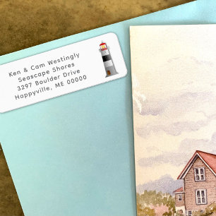 Lighthouse Gray Printed Return Address labels
