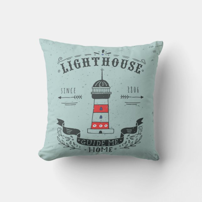 Lighthouse Guide Me Home Poster Cushion (Front)