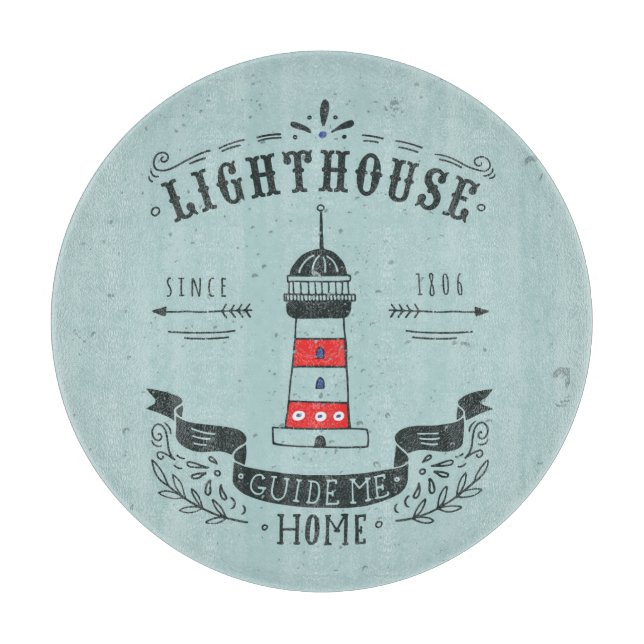Lighthouse Guide Me Home Poster Cutting Board (Front)
