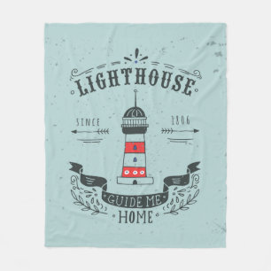 Lighthouse Guide Me Home Poster Fleece Blanket