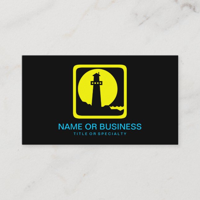 lighthouse icon business card (Front)