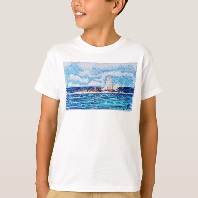 Lighthouse in Blue T-Shirt (Front)