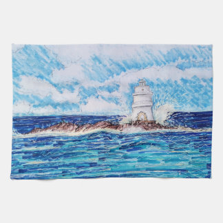 Lighthouse in Blue Tea Towel
