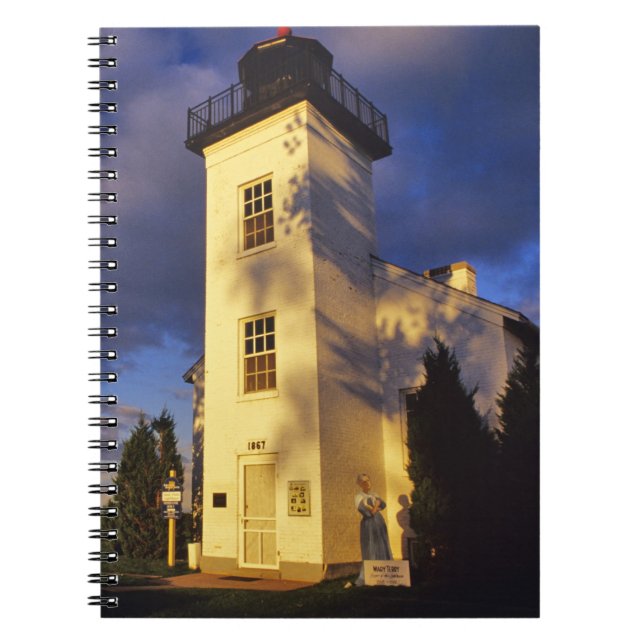 Lighthouse in Escanaba UP Michigan Spiral Notebook (Front)