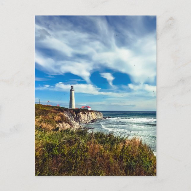 Lighthouse in Gaspé, Quebec - Travel Photography Postcard (Front)