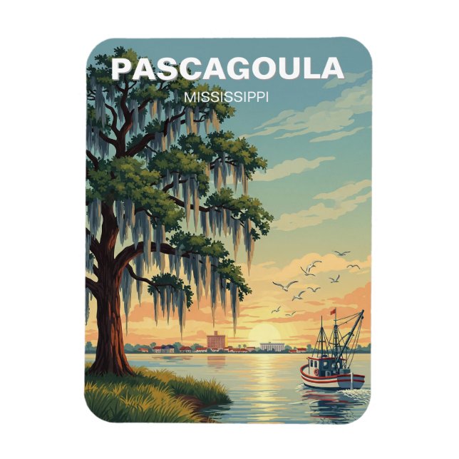 Lighthouse in Pascagoula Mississippi Magnet (Vertical)