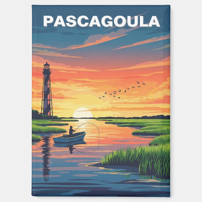 Lighthouse in Pascagoula Mississippi Magnet (Front)